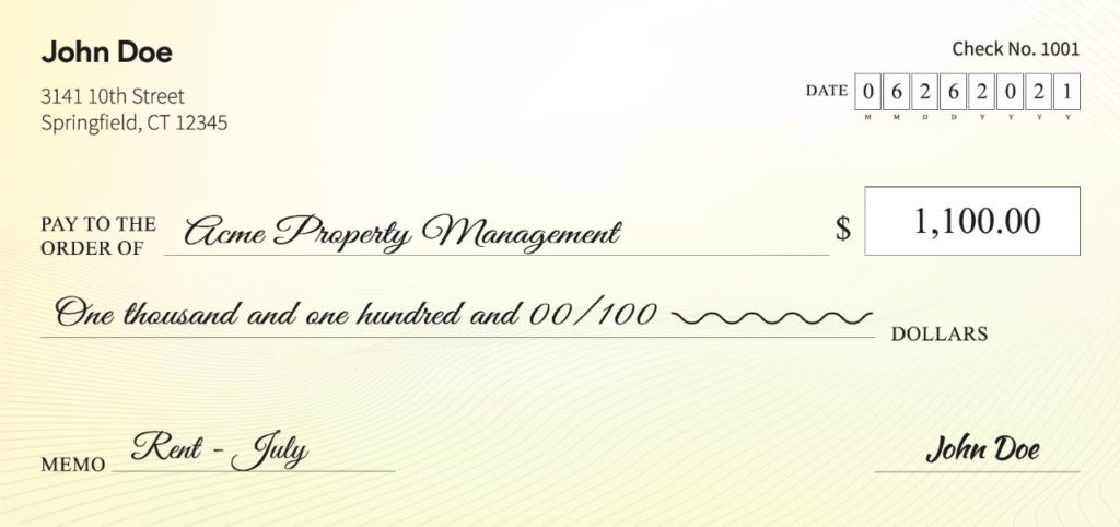 How To Write A Check For Rent With Example Flex Pay Rent On Your