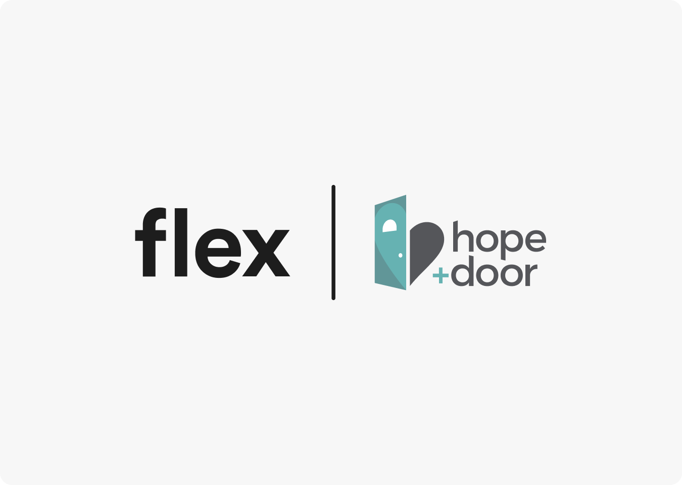 Flex and Hope+Door partnership logos side by side